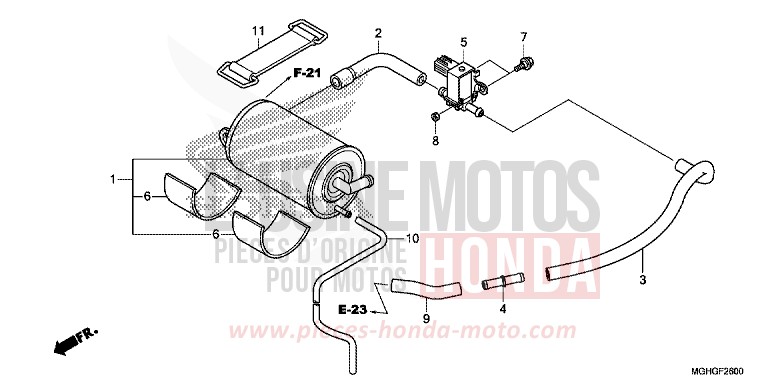 CANISTER for VFR1200X Dual Clutch CANDY PROMINENCE RED (R342B) from 2016